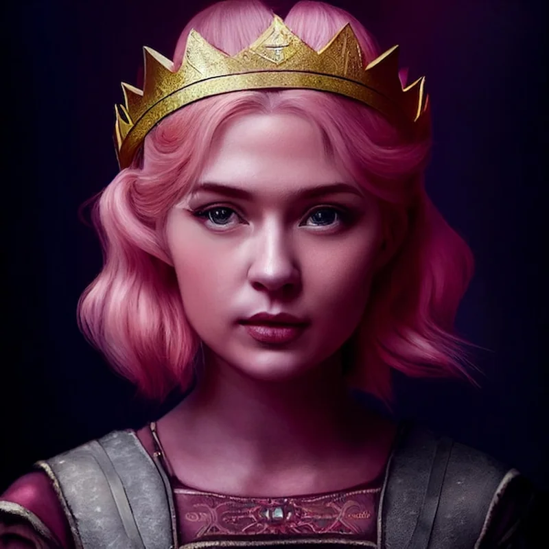 Ilustracja młodej królowej kobiety Disneya